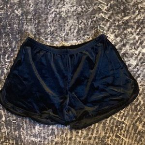 Black velvet shorts